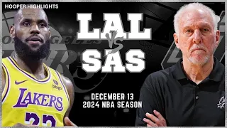 Los Angeles Lakers vs San Antonio Spurs Full Game Highlights | Dec 13 | 2024 NBA Season