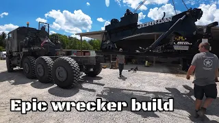 We go all in with a 25 ton heavy duty recovery wrecker bed for an Oshkosh HET M1070 8x8 part 1