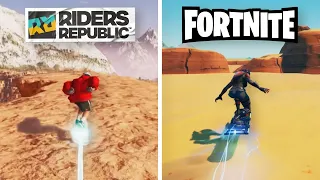 The HOVERBOARD in Riders Republic VS Fortnite