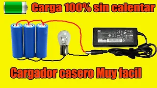 🔋🔌Cargador para baterias de LITIO casero✅(Con Bombillo)💡👍