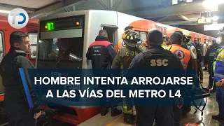 En Metro de CdMx, hombre intenta quitarse la vida