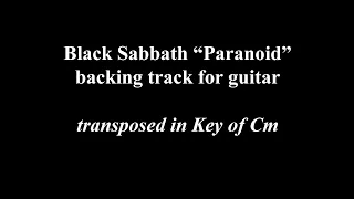 Black Sabbath "Paranoid" Key of Cm backing track for guitar