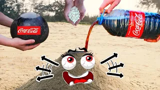 Volcano Eruption! Coca Cola vs Mentos and Baking Soda in Underground