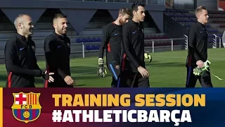 Training for the players that didn't travel to Murcia