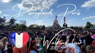 Disneyland Paris massive crowd after stars on parade walking tour | 30 year anniversary 2022 4K