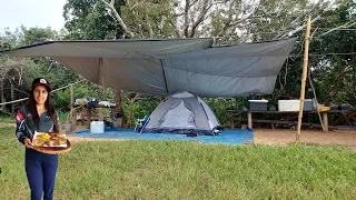 ACAMPAMENTO E PEIXE FRITO NA BEIRA DO RIO E MUITO CHUVA