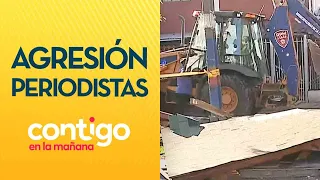 "¡ESTÁN TIRANDO PIEDRAS!": Equipo de CHV sufrió agresión en demolición narco - Contigo en la Mañana