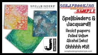 519 Spellbinders Resist Paper & Foiled Vellum are the Perfect match for Jacquard Piñata Alcohol Inks