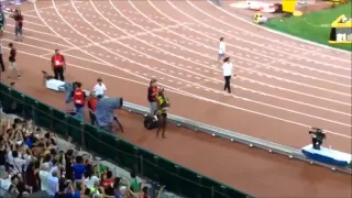 Usain Bolt taken down by cameraman on segway from behind