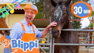 Old MacDonald with Blippi! | 30 minutes of Brand New BLIPPI | Educational Songs For Kids