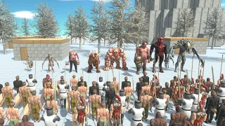 INFERNALS vs 100 Human Animal Revolt Battle Simulator