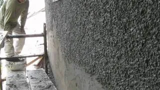 Applying pebble dash stucco