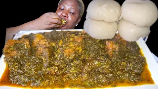 African food mukbang/ Afang soup with fufu/ eating Sound mukbang ASMR