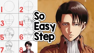 How  To Draw Levi Ackerman Easy Step by Step - Attack on Titan (Shingeki no Kyojin / 進撃の巨人 )