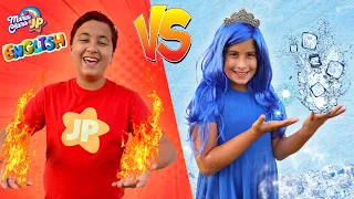 Maria Clara and JP do the hot vs. cold challenge 🔥❄️