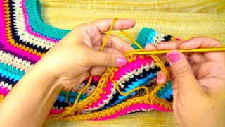 impresionante PATRÓN 5D¡¡ Para Cardigan Colorido Tejido a Crochet 🙀 Que se Viralizó