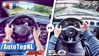 Ford Mustang GT vs Chevrolet Camaro SS | SOUND 0-250km/h ACCELERATION & POV by AutoTopNL