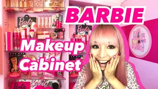 BARBIE MAKEUP ORGANIZATION ♡ DIY MAKEUP CABINET