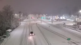 A Night Walk in Snowfall - Snowy Night Sounds ASMR