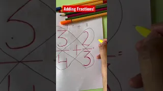 Butterfly method to add Fractions 🦋 #math #tutor #mathtrick  #shorts #fraction #addingfractions