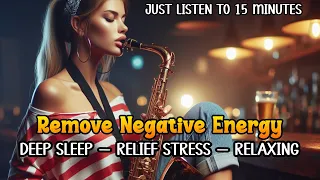 Relief Anxiety, Relaxing , Fall into Deep Sleep | Romantic Saxophone Music and Rain Sound