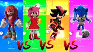 Knuckles vs Amy Rose vs Shadow vs Sonic | Tiles Hop Edm Rush