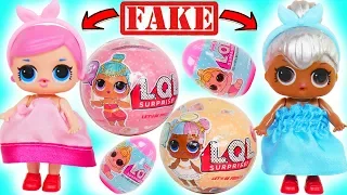 Fake LOL Surprise Dolls Dress Up Transformation + Lil Sisters!