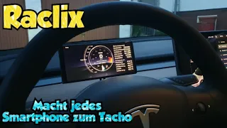 Raclix Halterung - Ein Tacho für das Tesla Model 3/Y