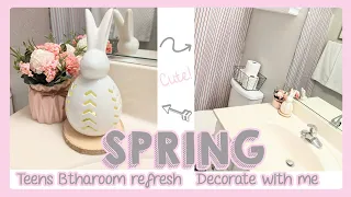 SPRING TEEN BATHROOM REFRESH│DECORATE WITH ME│SMALL BATHROOM DECORATING