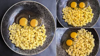 Simply Chop Potatoes & Add 2 Eggs/ Simple Potato Egg Healthy Breakfast/ Inexpensive Delicious Recipe