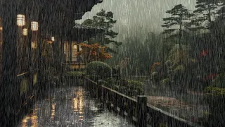 Endless Rain Sound from Rooftop of Hanok | Autumn Rain Sound for sleeping, White noise