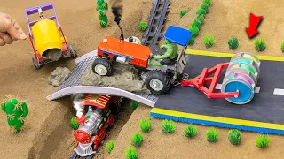 diy tractor Amazing Modern Asphalt Road Construction #2 | Safety Bridge for Train | @SunFarming