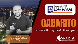 CONCURSO NOVA IGUAÇU SEMED - GABARITO PRELIMINAR DA LEGISLAÇÃO MUNICIPAL  - PROFESSOR II