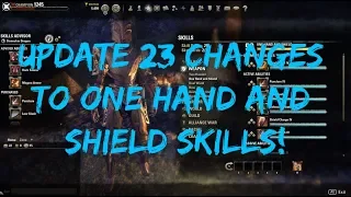 Updates for One Hand & Shield Skill-Line (ESO Scalebreaker, PTS Week 1)