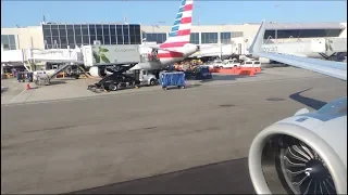 American Airlines Airbus A321-253NEO [N405AN] push back, start up, and takeoff from LAX
