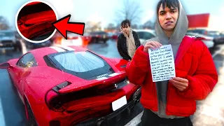SOMEONE HIT MY FERRARI… AND LEFT ME THIS NOTE