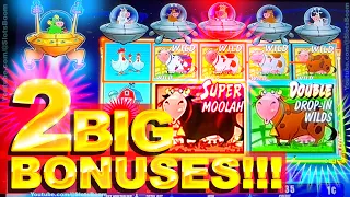 THE POWER OF SUPER MOOLAH!!! 2 BIG BONUSES - INVADERS ATTACK FROM THE PLANET MOOLAH - CASINO SLOTS