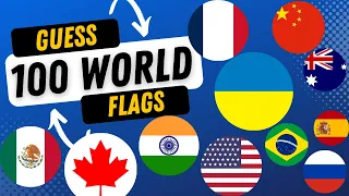 Guess The Flag in 3 Seconds | 100 FLAGS Quiz, Trivia Challenge