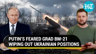 Putin's Grad BM-21 rocket systems hit Ukraine military equipment & prevent a fightback in Luhansk