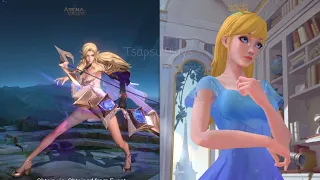 LoLWR vs AoV Rose Theme Skin Design Comparison