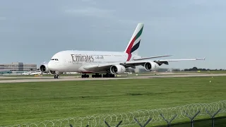 Emirates Airbus A380 Takeoff from Manchester Airport - A6-EEK