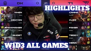 DK vs T1 - All Games Highlights | Week 1 Day 3 LCK Summer 2021 | DAMWON Kia vs T1