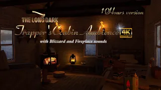 The Long Dark | Trapper's Cabin Ambience 10 hours | Blizzard and Fireplace with boiling soup sounds