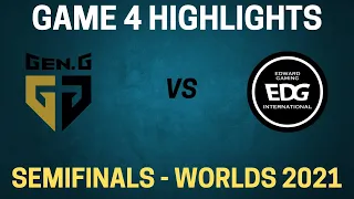 EDG vs GEN Highlights - Game 4 - Semifinals Day 2 - Worlds 2021