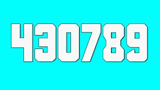 Numbers 0 to 1000000 in Cyan Background