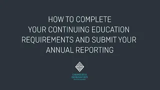 2023 Instructions for Completing Continuing Education and Annual Reporting