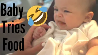 BABY TRIES FOOD FOR THE FIRST TIME