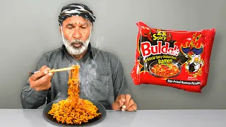 Tribal People Try Spicy Ramen Noodles Challenge