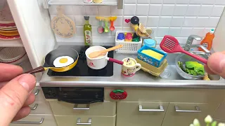Cooking toys ASMR  💛 Re-ment mini kitchen Miniature breakfast