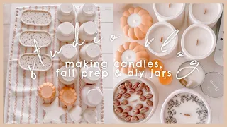 STUDIO VLOG | making candles, fall preps & handmade eco-resin candle jars!